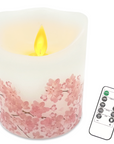 ゆらぐLEDろうそく キャンドル 電池式 LEDロウソク 蝋燭 仏壇用 リモコンセット 桜