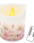ゆらぐLEDろうそく キャンドル 電池式 LEDロウソク 蝋燭 仏壇用 リモコンセット 蓮