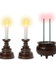 LEDろうそく&LED線香セット 火を使わないロウソク 電池式 蝋燭 仏壇用