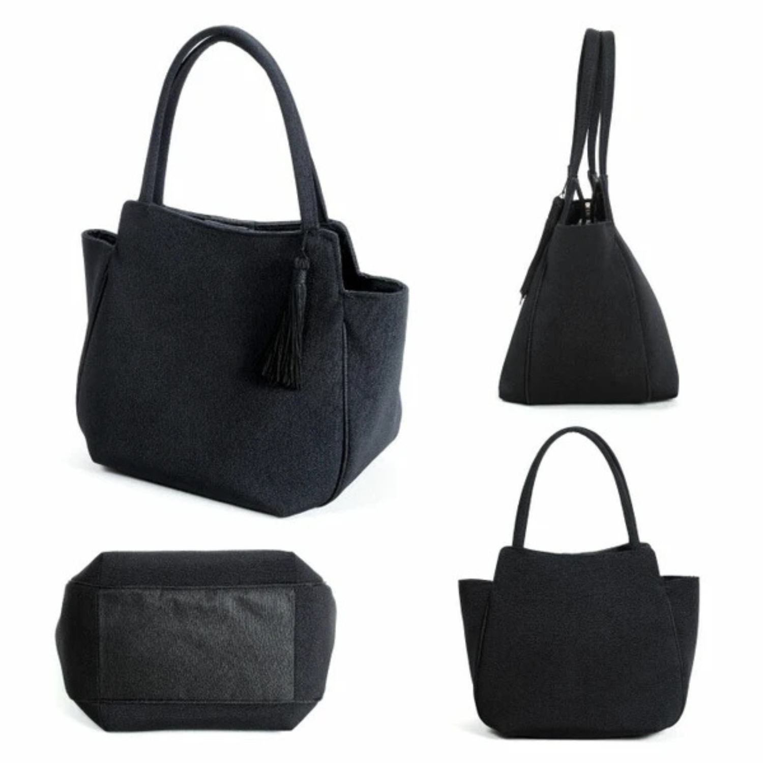 (丹後ちりめん 職人の手作り） フォーマルバッグ 黒 ブラックフォーマル バッグ 冠婚葬祭 女性 喪服 葬式 葬儀用 お葬式 大きめ 31