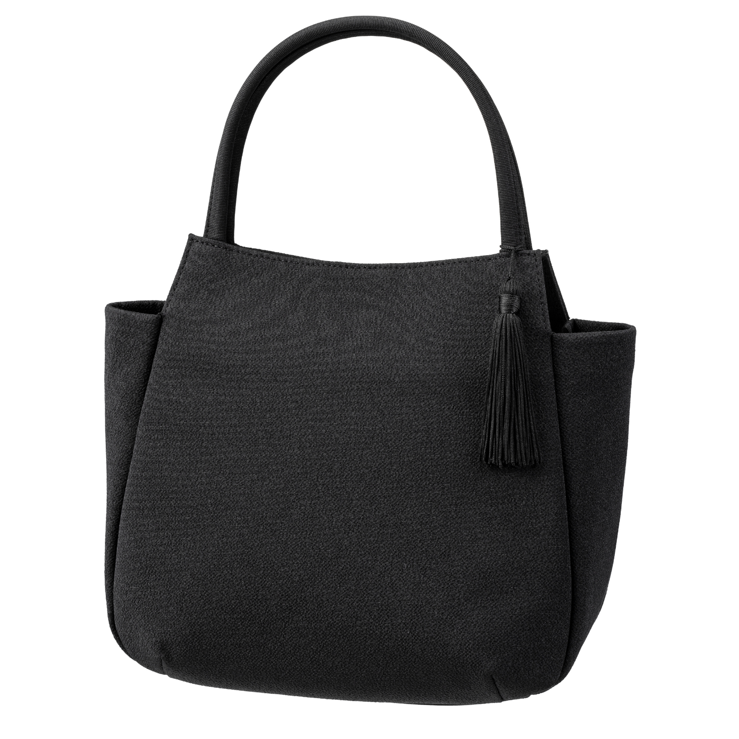 (丹後ちりめん 職人の手作り） フォーマルバッグ 黒 ブラックフォーマル バッグ 冠婚葬祭 女性 喪服 葬式 葬儀用 お葬式 大きめ 31