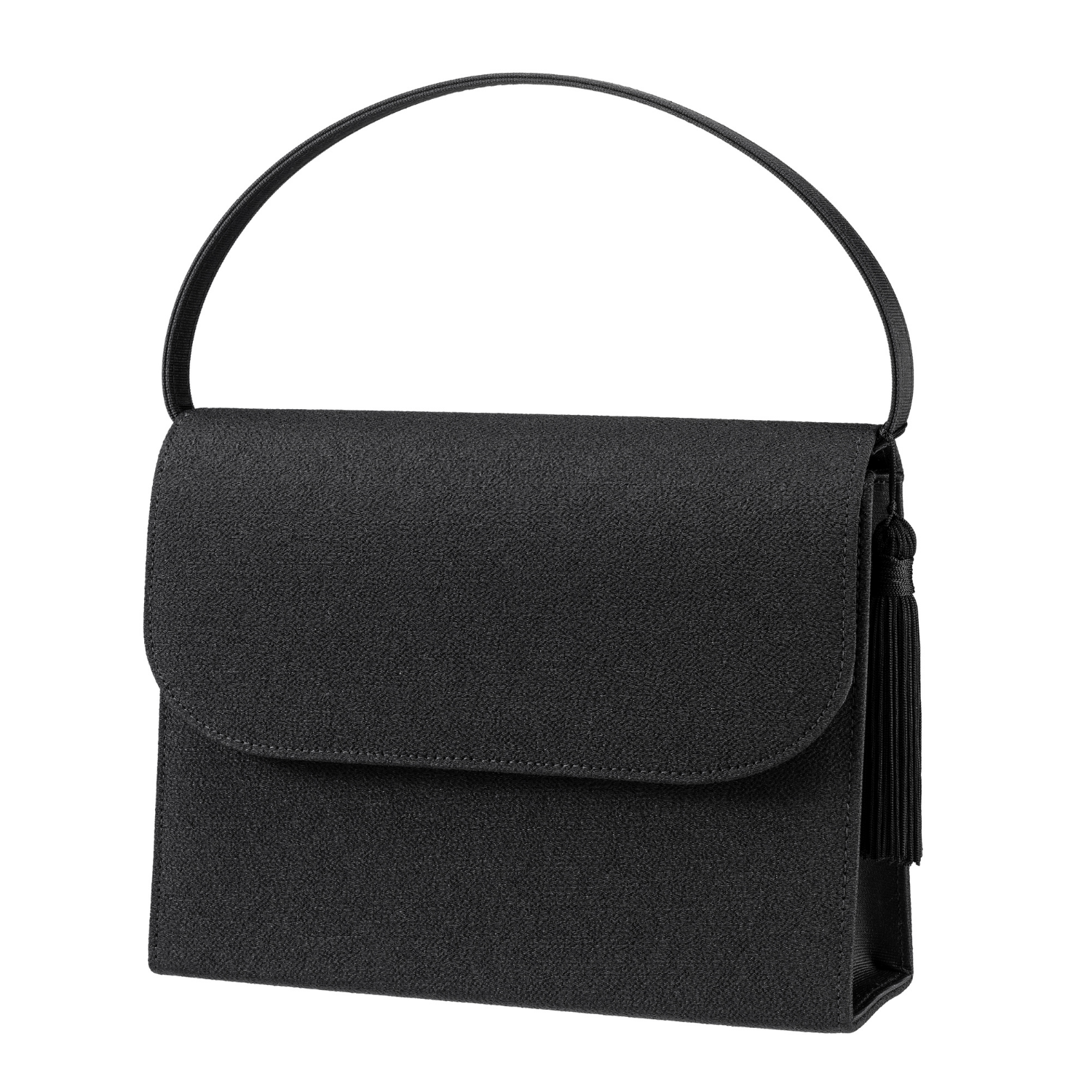 (丹後ちりめん 職人の手作り） フォーマルバッグ 黒 ブラックフォーマル バッグ 冠婚葬祭 女性 喪服 葬式 葬儀用 お葬式 大きめ (36)