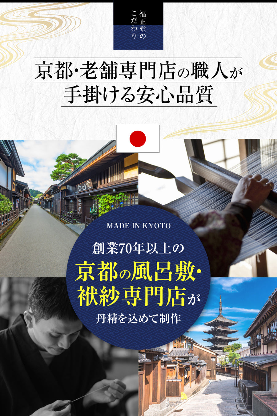 スマートふくさ 【京都老舗が制作】 慶弔両用 ちりめん 結婚式 お葬式 袱紗 祝儀袋 紫 冠婚葬祭マナーBOOK付 ストライプネイビー