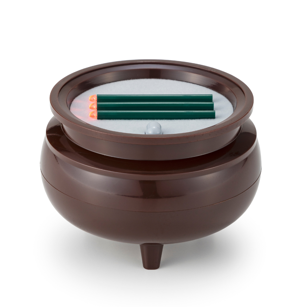 LED線香 火を使わない電池式 横置き 浄土真宗 仏壇用 ブラウン 中サイズ