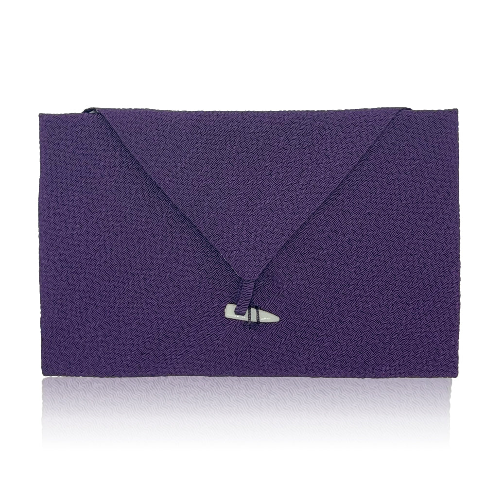 台付 折り ふくさ 【京都老舗の制作】慶弔両用 袱紗 結婚式 祝儀袋 紫 包み　ちりめん